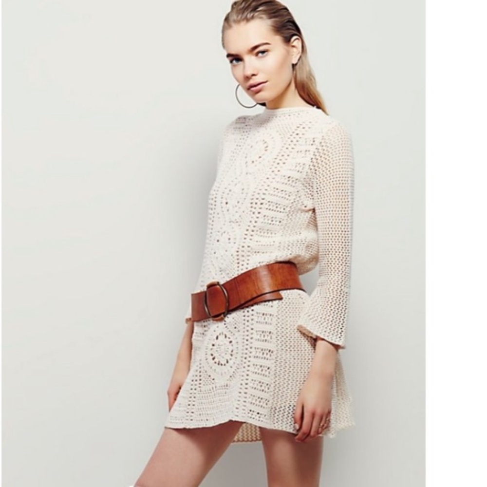 Free People Rosalind crochet dress bell sleeves